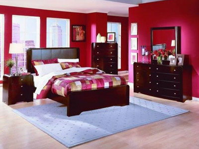 Bright Red Colors Bedrooms